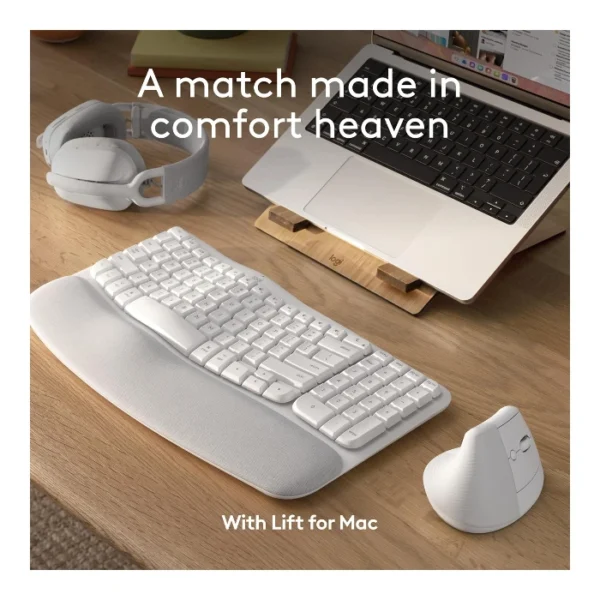 Logitech Wave Keys — Teclado inalámbrico, Bluetooth, español, multidispositivo - Blanco - Imagen 2