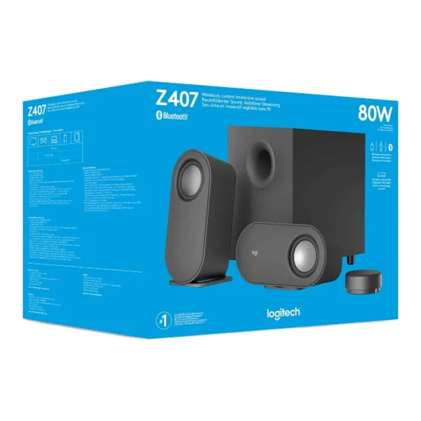 Logitech Z407 — Sistema de altavoces inalámbrico Bluetooth, para PC con subwoofer y control inalámbrico - Imagen 7