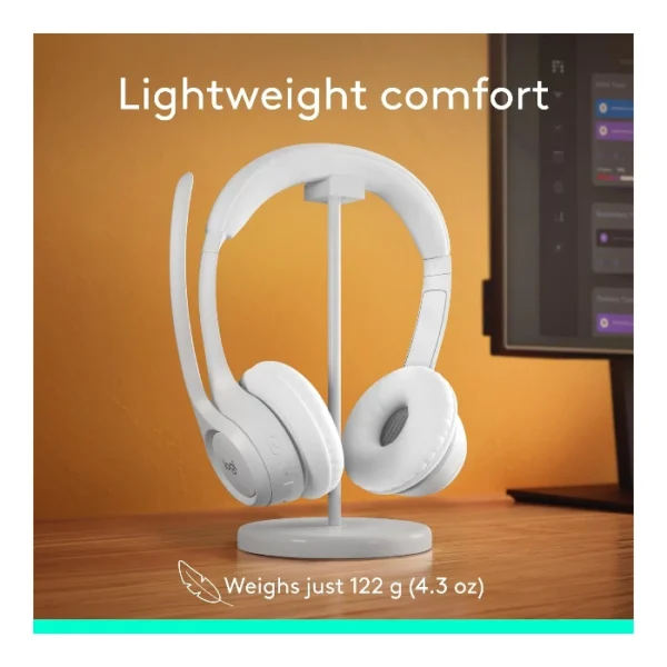 Logitech Zone 300 — Audífono inalámbrico, con micrófono, hasta 2 dispositivos - Blanco - Imagen 2