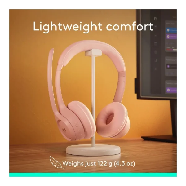 Logitech Zone 300 — Audífono inalámbrico | con micrófono | hasta 2 dispositivos - Rosa - Imagen 2