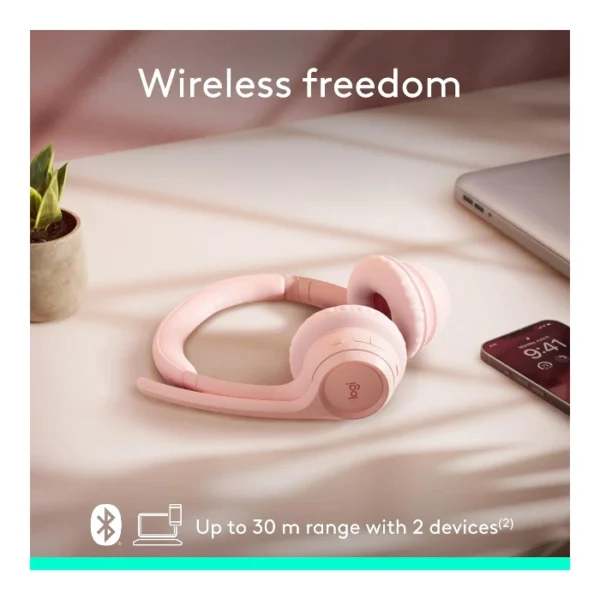 Logitech Zone 300 — Audífono inalámbrico | con micrófono | hasta 2 dispositivos - Rosa - Imagen 3