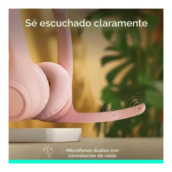 Logitech Zone 300 — Audífono inalámbrico | con micrófono | hasta 2 dispositivos - Rosa - Imagen 4