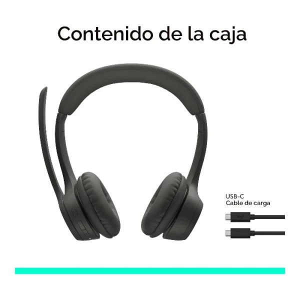 Logitech Zone 300 — Audífono inalámbrico | con micrófono | hasta 2 dispositivos - Negro - Imagen 6