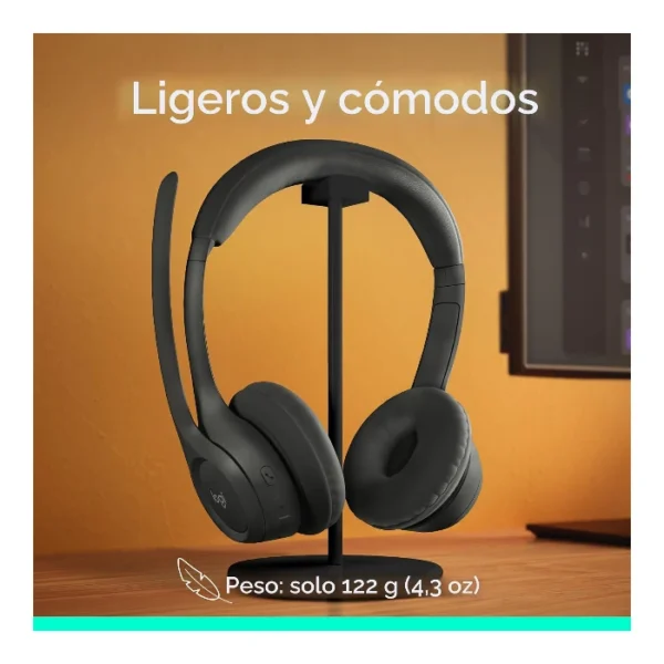 Logitech Zone 300 — Audífono inalámbrico | con micrófono | hasta 2 dispositivos - Negro - Imagen 2