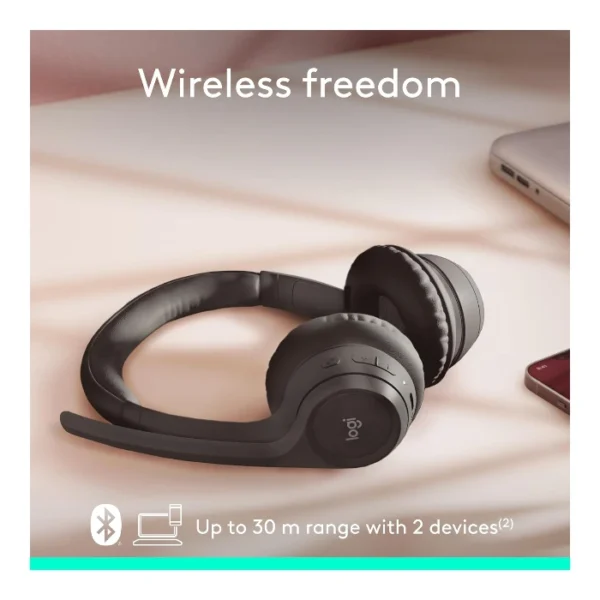 Logitech Zone 300 — Audífono inalámbrico | con micrófono | hasta 2 dispositivos - Negro - Imagen 3