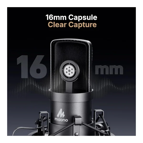 Maono AU-A04 — Kit de micrófono de condensador USB y brazo de estudio ajustable, Negro - Imagen 4