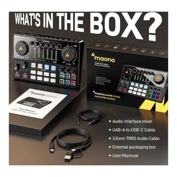 MaonoCaster E2 Gen2 — Consola de podcast e interfaz de audio "todo en uno" para streamers y creadores | No compatible con micrófonos USB - Imagen 8