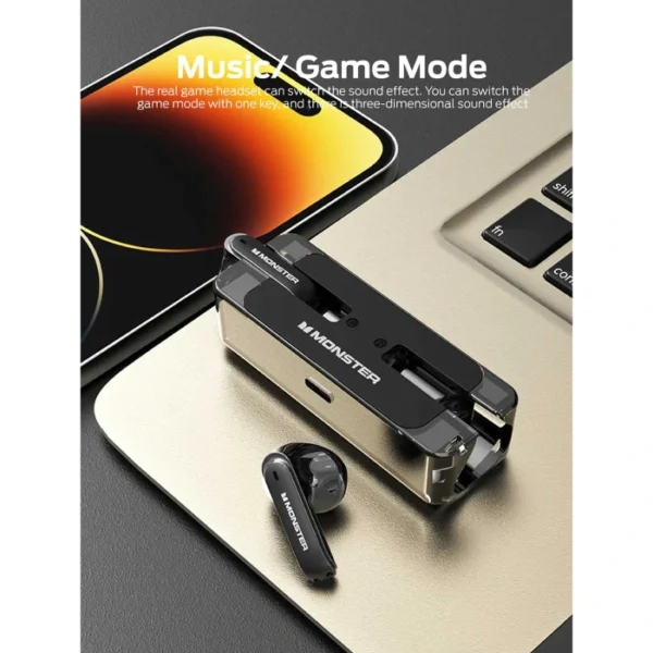 MONSTER Airmars XKT08 — Gaming Earphones, ENC, Bluetooth 5.3, rojo - Imagen 4