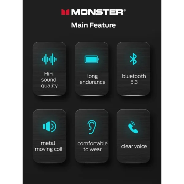 MONSTER Airmars XKT08 — Gaming Earphones, ENC, Bluetooth 5.3, rojo - Imagen 5