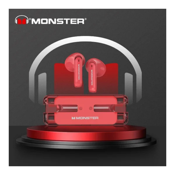 MONSTER Airmars XKT08 — Gaming Earphones, ENC, Bluetooth 5.3, rojo - Imagen 2