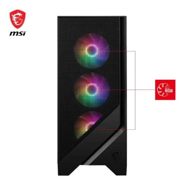 MSI MAG Forge 120A Airflow — Caja ATX, 6 Fans RGB 120mm, negro - Imagen 3