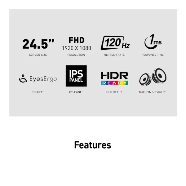 MSI PRO MP251 E2 — 24.5" | 1920×1080 | 120Hz IPS | Altavoces | Monitor Plano - Imagen 6