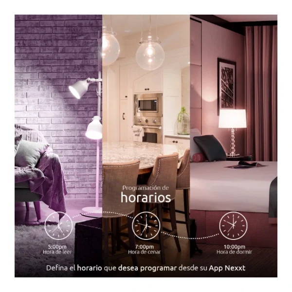 Nexxt Solutions NHB-C110M — Bombilla LED inteligente Wi-Fi 110V - A19 - Imagen 3