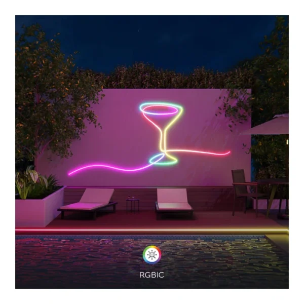 Nexxt Solutions NHB-S618 Cinta LED neón Wi-Fi RGBIC impulsada por IA de 5m - Imagen 6