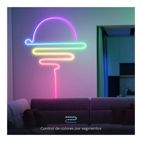 Nexxt Solutions NHB-S618 Cinta LED neón Wi-Fi RGBIC impulsada por IA de 5m - Imagen 2