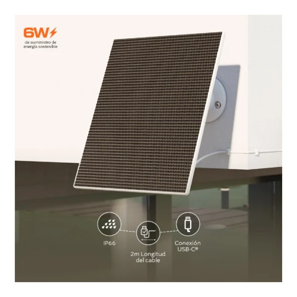 Nexxt Solutions Panel solar universal 6W — Enchufe USB-C, IP66, 2 metros - Imagen 2