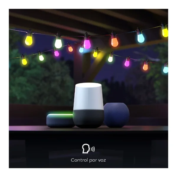 Nexxt Solutions Smart Wi-Fi LED outdoor string lights — Guirnalda de luces LED Inteligentes, Wi-Fi, 14.6m, 15 bombillas - Imagen 6