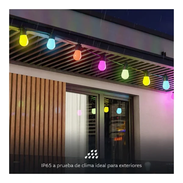 Nexxt Solutions Smart Wi-Fi LED outdoor string lights — Guirnalda de luces LED Inteligentes, Wi-Fi, 14.6m, 15 bombillas - Imagen 4