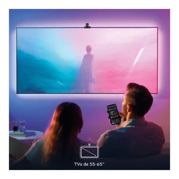 Nexxt Solutions Smart Wi-Fi TV backlight — Cinta LED y cámara para televisores de 55-65" - Imagen 3