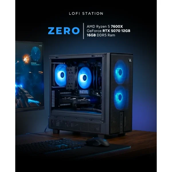PC ZERO —  AMD R5 7600X, 16GB DDR5, RTX 5070 12GB, SSD 512GB, 750W Bronce, Windows 11 Pro - Imagen 2