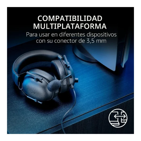 Razer BlackShark V2 X PlayStation Edition — Audífonos alámbricos, 3.5 mm Audio Jack, negro - Imagen 5