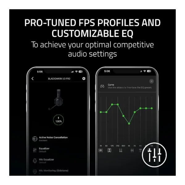 Razer BlackShark V3 Pro PlayStation Edition — Auricular inalámbrico, 2.4 GHz, Bluetooth, 3.5mm - Negro - Imagen 7