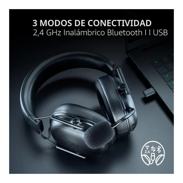 Razer BlackShark V3 X HyperSpeed — Auricular inalámbrico, Bluetooth, Multiplataforma - Negro - Imagen 3