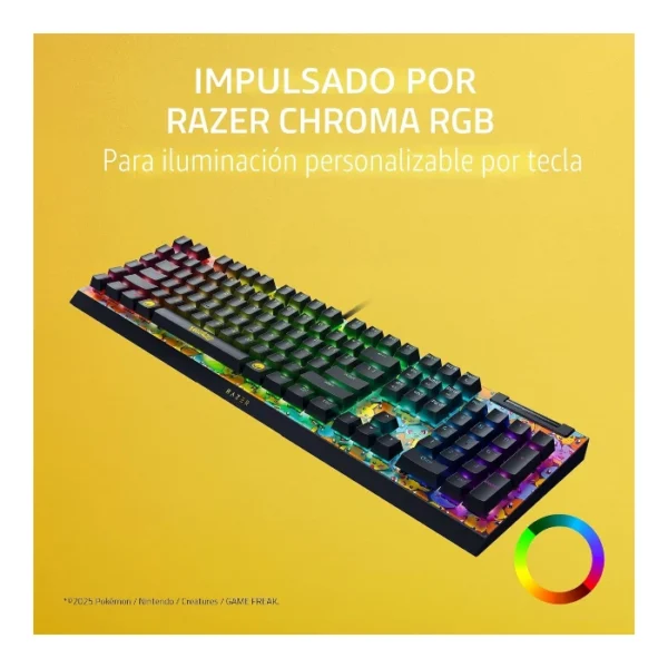 Razer BlackWidow V4 X Pokemon Edition — Teclado mecánico, 6 Macro Keys, cableado – Amarillo - Imagen 5