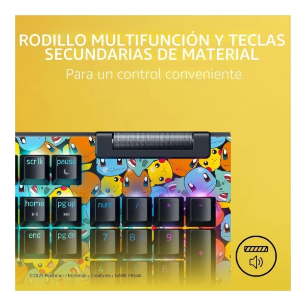 Razer BlackWidow V4 X Pokemon Edition — Teclado mecánico, 6 Macro Keys, cableado – Amarillo - Imagen 6