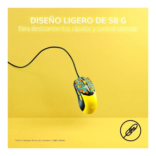 Razer Cobra Pokemon Edition — Mouse alámbrico, 8500 DPI, Chroma RGB - Amarillo - Imagen 3