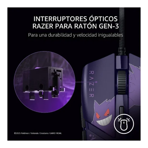 Razer Cobra Gengar Edition — Mouse alámbrico | 8500 DPI | Chroma RGB - Morado - Imagen 4