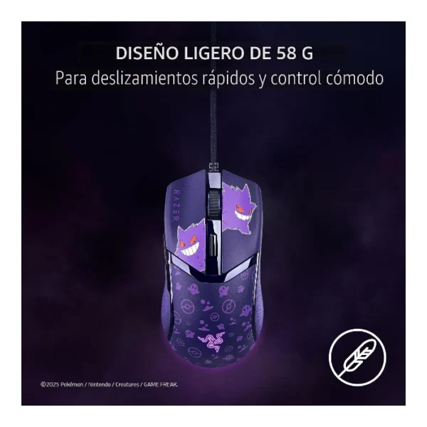 Razer Cobra Gengar Edition — Mouse alámbrico | 8500 DPI | Chroma RGB - Morado - Imagen 2