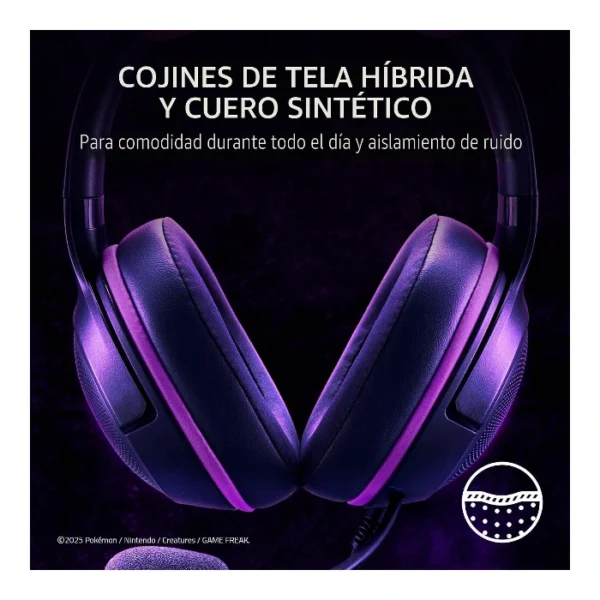 Razer Kraken Kitty V2 Gengar Edition — Auricular alámbrico | multiplataforma | Stereo | Surround 7.1 - Morado - Imagen 3