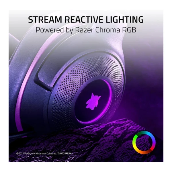 Razer Kraken Kitty V2 Gengar Edition — Auricular alámbrico | multiplataforma | Stereo | Surround 7.1 - Morado - Imagen 4