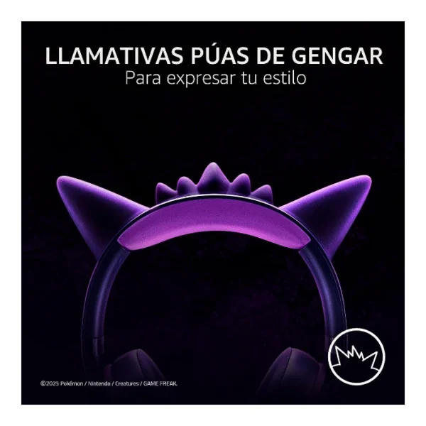 Razer Kraken Kitty V2 Gengar Edition — Auricular alámbrico | multiplataforma | Stereo | Surround 7.1 - Morado - Imagen 2