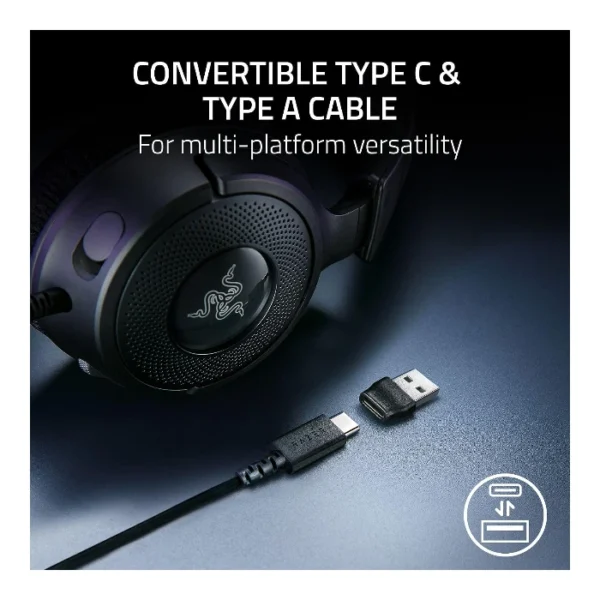 Razer Kraken V4 X — Audífonos alámbricos | multiplataforma | Chroma RGB - Negro - Imagen 4