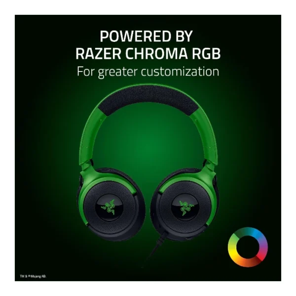 Razer Kraken V4 X Minecraft Edition — Audífonos alámbricos, multiplataforma, Chroma RGB - Verde - Imagen 5