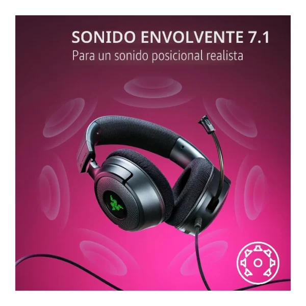 Razer Kraken V4 X — Audífonos alámbricos | multiplataforma | Chroma RGB - Negro - Imagen 3