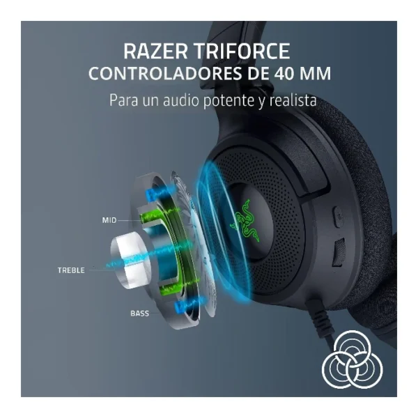 Razer Kraken V4 X — Audífonos alámbricos | multiplataforma | Chroma RGB - Negro - Imagen 2