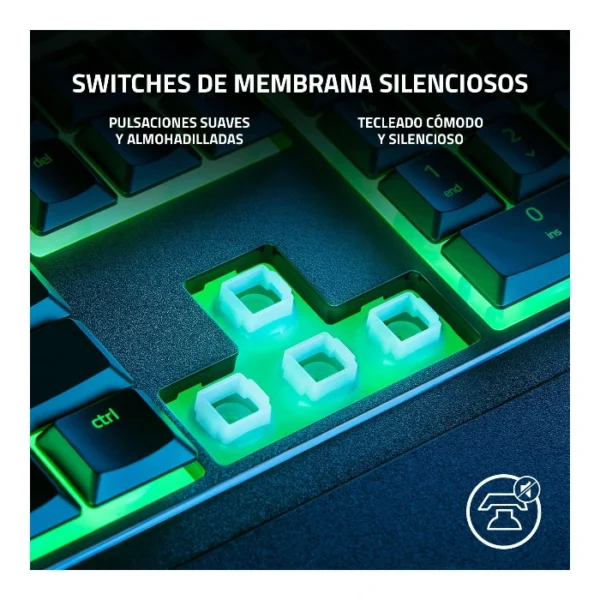 Razer Ornata V3 X — Teclado gaming, español, USB, Membrana, RGB Chroma - Negro - Imagen 4