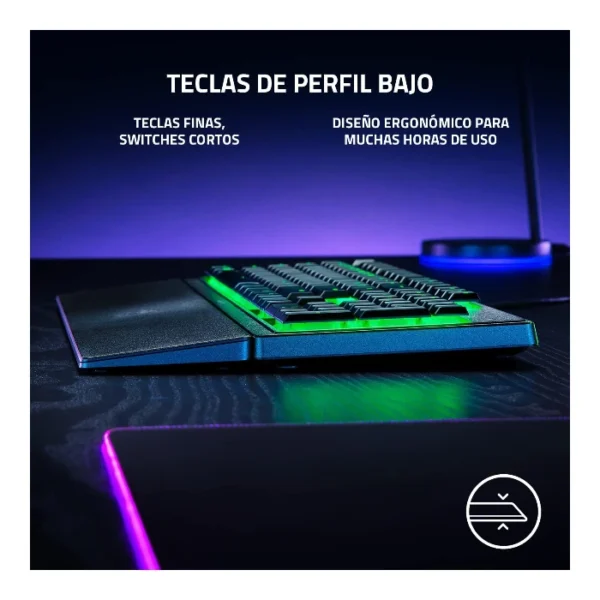Razer Ornata V3 X — Teclado gaming, español, USB, Membrana, RGB Chroma - Negro - Imagen 3