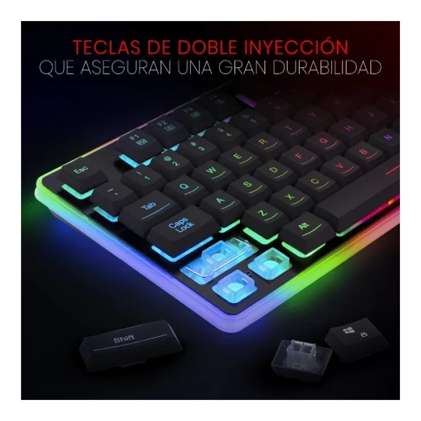 Redragon Dyaus 2 K509 — Teclado membrana, alámbrico, español, negro | K509RGB-SP - Imagen 5