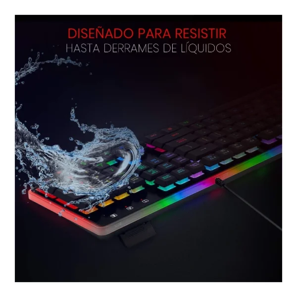 Redragon Dyaus 2 K509 — Teclado membrana, alámbrico, español, negro | K509RGB-SP - Imagen 6