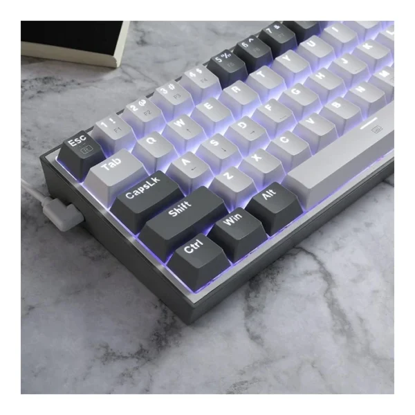 Redragon Fizz K617R — Teclado Mecánico 60% RGB, con cable, switch rojo, español, gris/blanco - Imagen 2