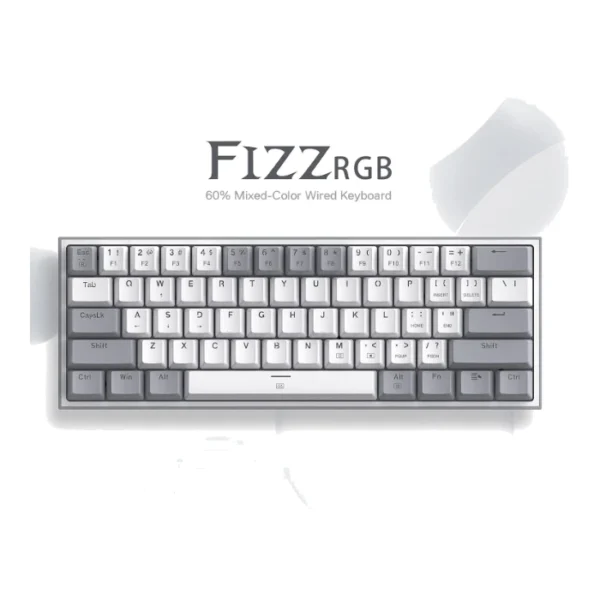 Redragon K616 Fizz Pro WH/GR — Teclado Mecánico 60% RGB, inalámbrico BT/2.4 GHz, blanco/gris | K616 RGB FIZZ PRO WT/GREY - Imagen 4