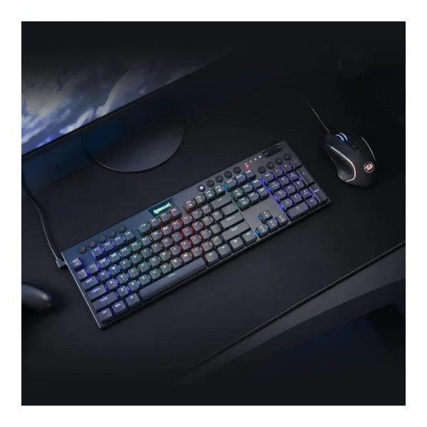 Redragon Horus FS K619 — Teclado mecánico, alámbrico, RGB, español, negro | HORUS FS K619 - Imagen 2