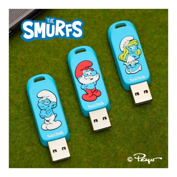 SanDisk 128GB Papa Smurf Edition — Memoria USB | USB-A | USB 3.2 Gen 1 | Azul - Imagen 2