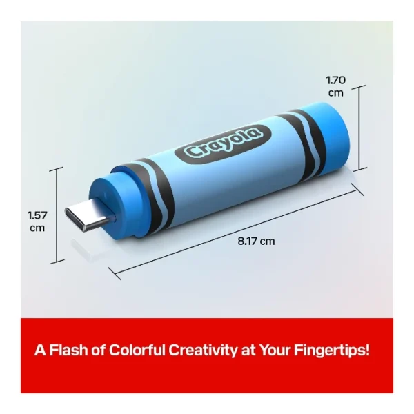 SanDisk Crayola 64GB Cerulean Blue — Memoria USB | USB-C | USB 3.2 Gen 1 | Azul - Imagen 3