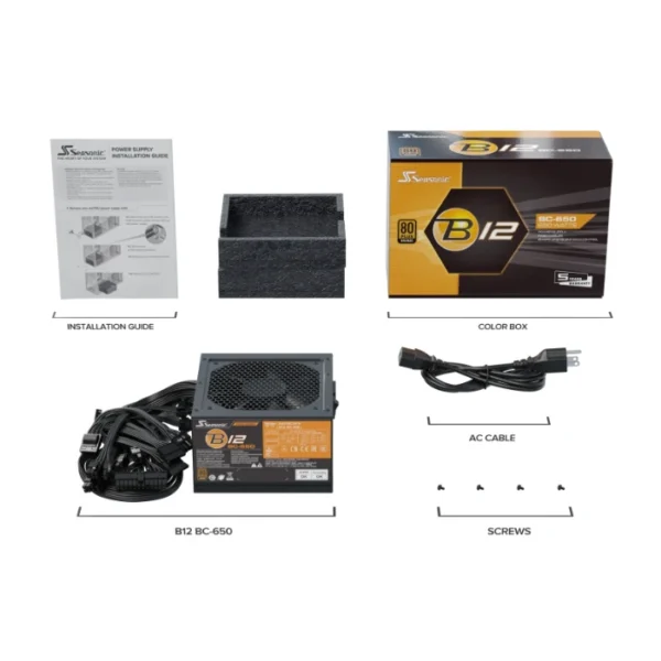 Seasonic B12 BC-650 650W Bronze — Fuente de Poder ATX, No modular | B12BC-650 - Imagen 7