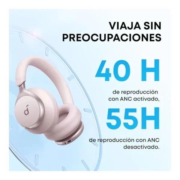 Soundcore Space One — Audífonos inalámbricos | Bluetooth 5.3 | cancelación activa de ruido - Rosa - Imagen 2